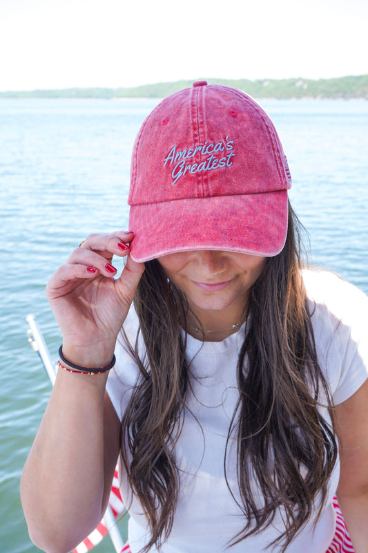 America's Greatest - Red Dad Cap
