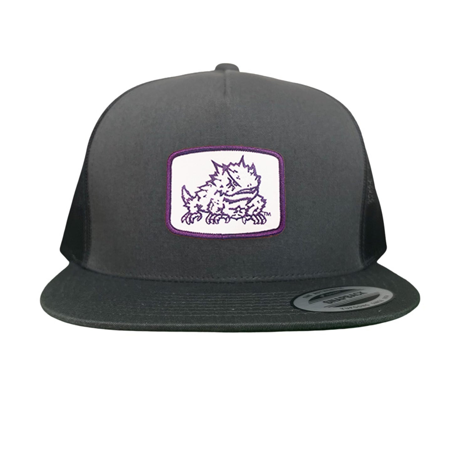 TCU Horned Frog Square Patch / Curved Bill Mesh Snapback / 121 - TCU005