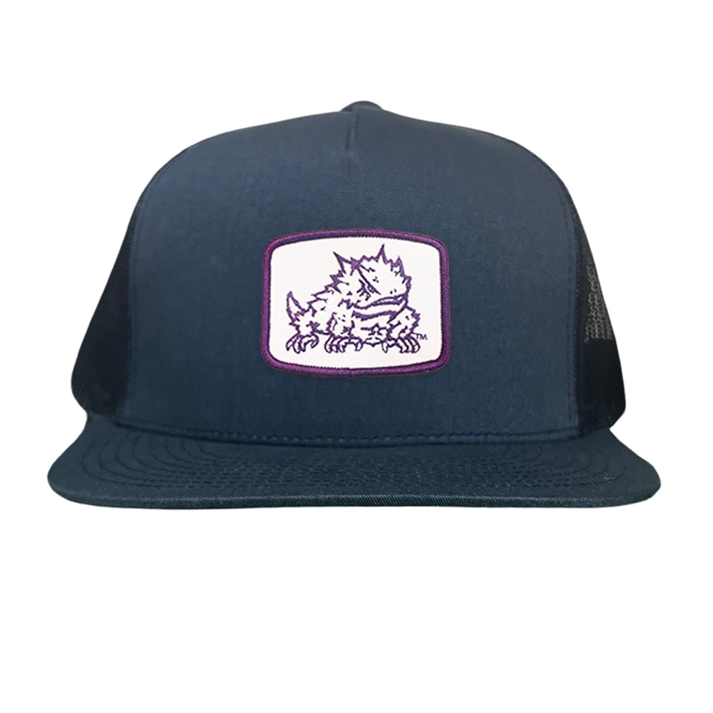 TCU Horned Frog Square Patch / Curved Bill Mesh Snapback / 121 - TCU005