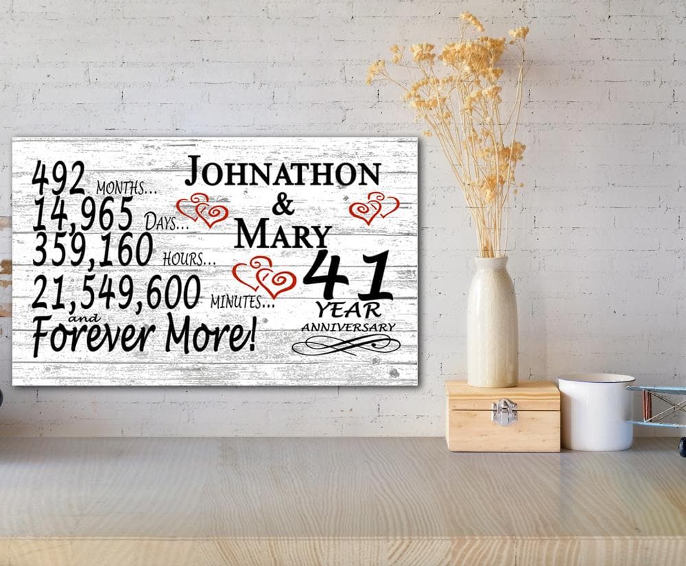41 Year Anniversary Gift Personalized 41st Wedding Anniversary Present