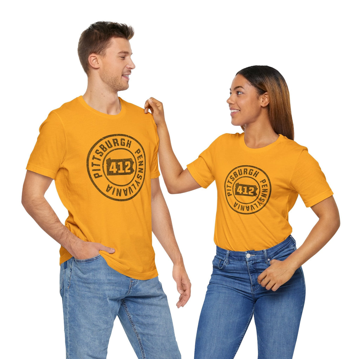 412 Area Code Pittsburgh Pa Stamped Short Sleeve T-Shirt