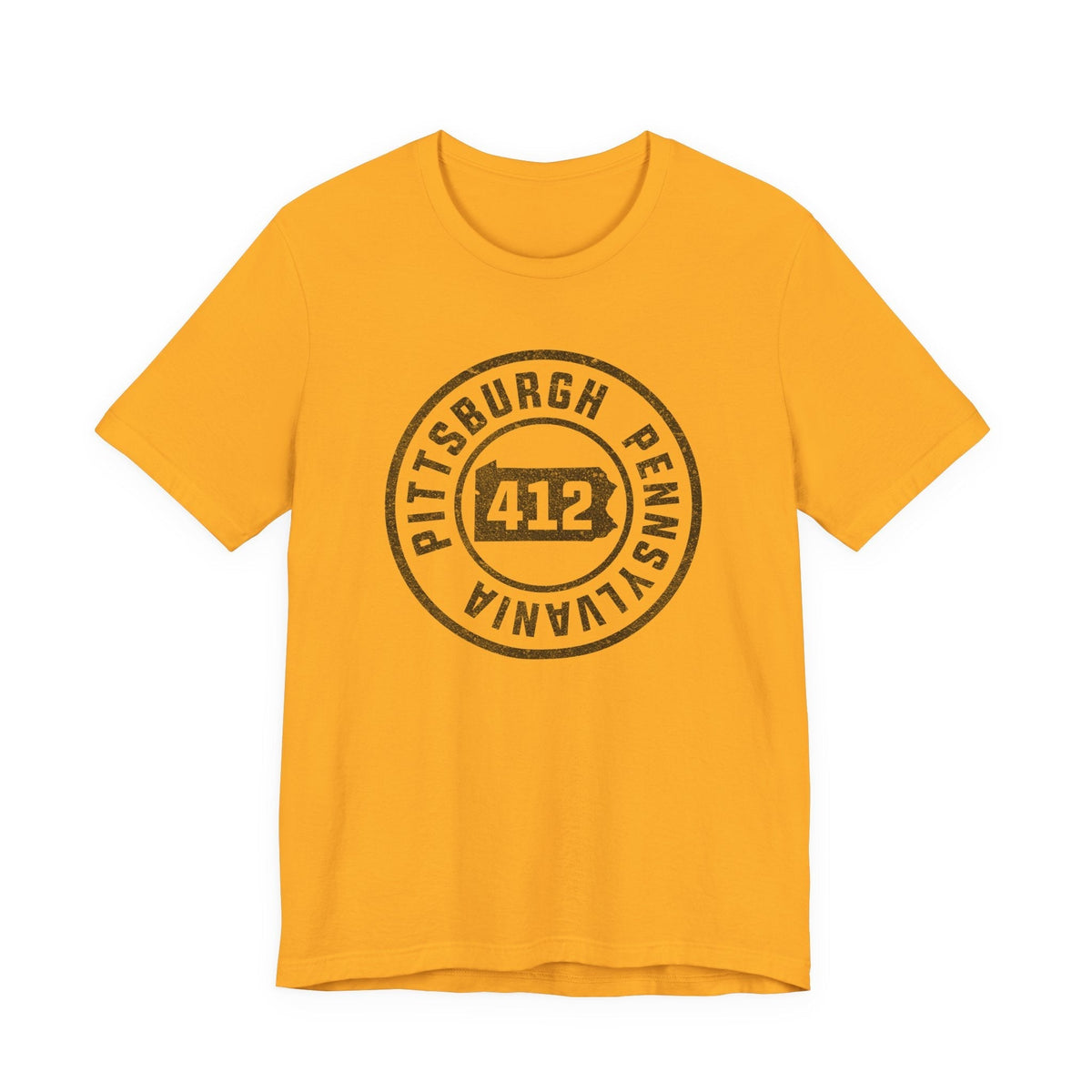 412 Area Code Pittsburgh Pa Stamped Short Sleeve T-Shirt