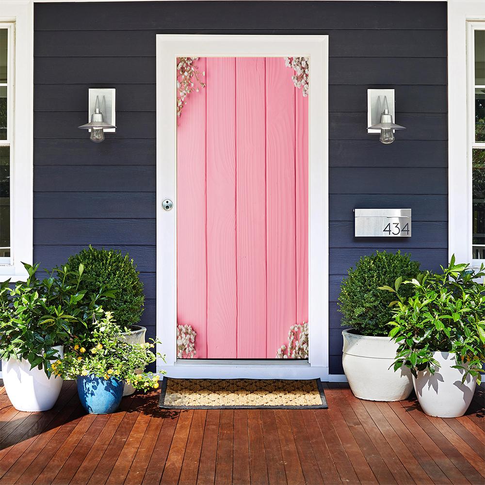 Pink Wedding Door with Flowers