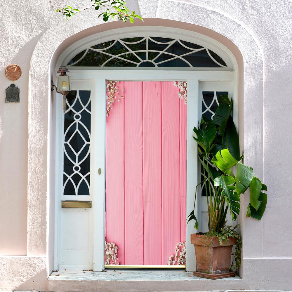 Pink Wedding Door with Flowers