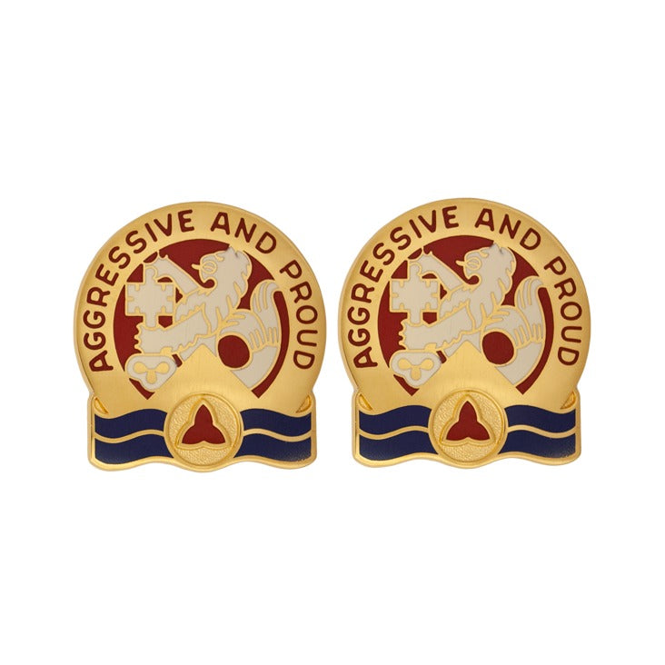 416th Engineer Group Unit Crest - Pair - AGGRESSIVE AND PROUD