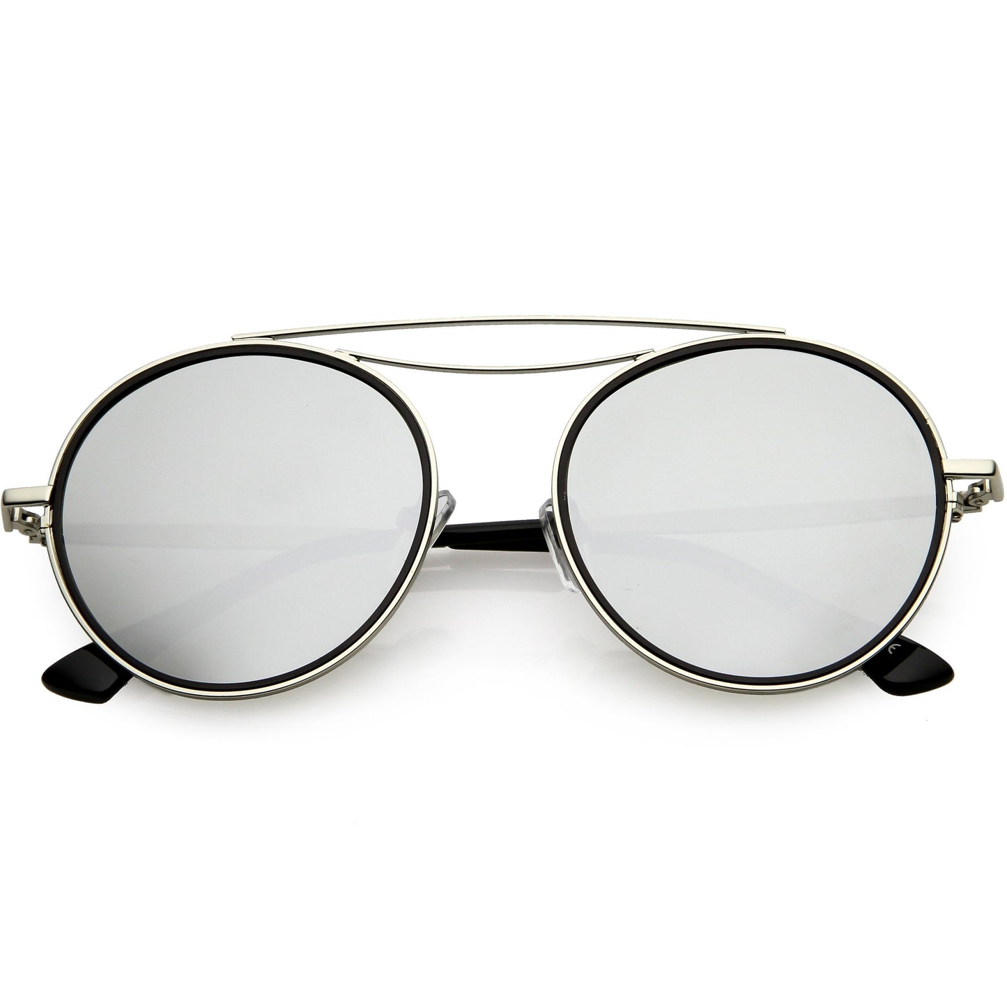 Retro Polarized Round Metal Aviator Mirrored Lens Sunglasses C821