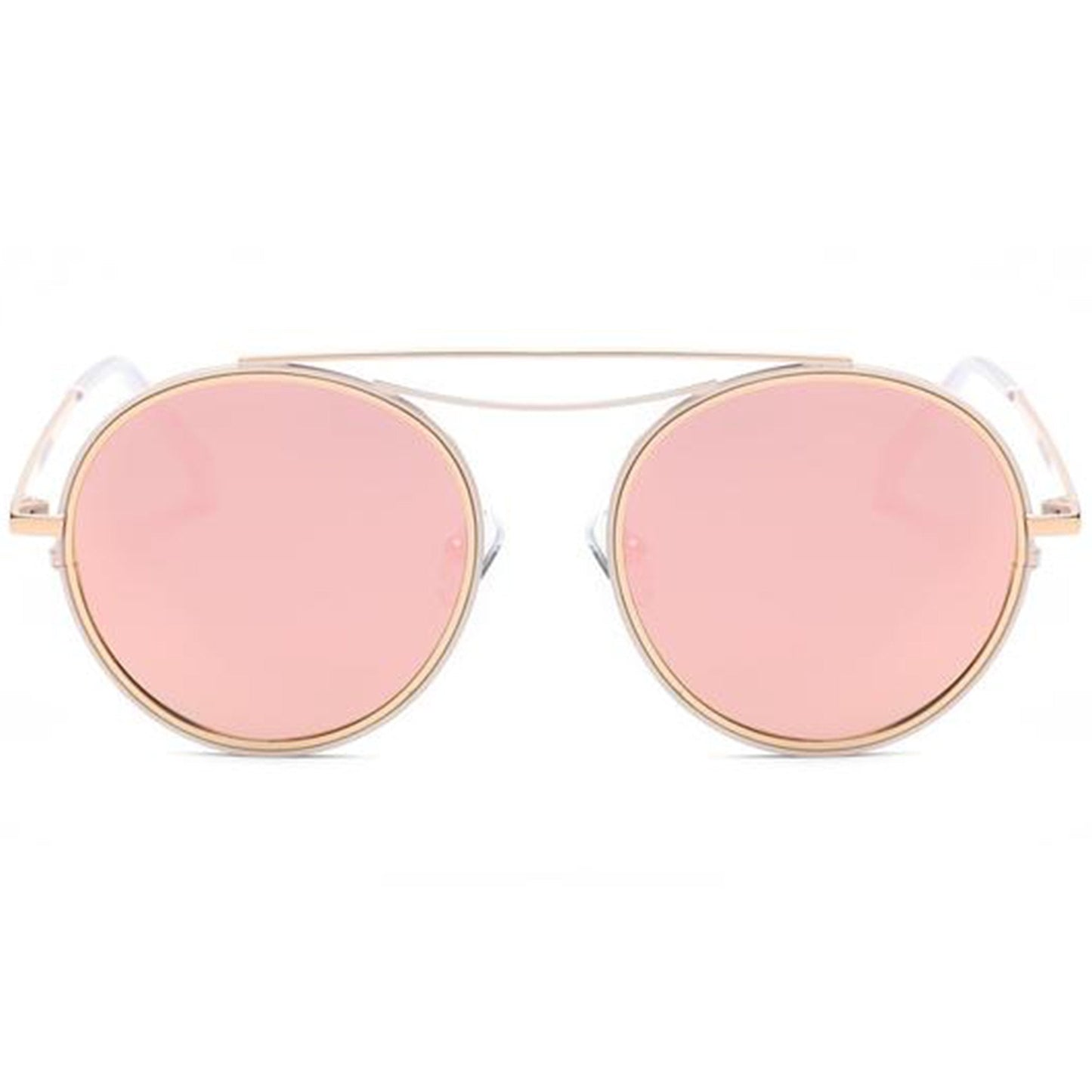 Retro Polarized Round Metal Aviator Mirrored Lens Sunglasses C821