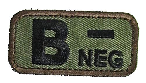 Blood Type Morale Patches with Hook Backing