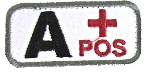 Blood Type Morale Patches with Hook Backing