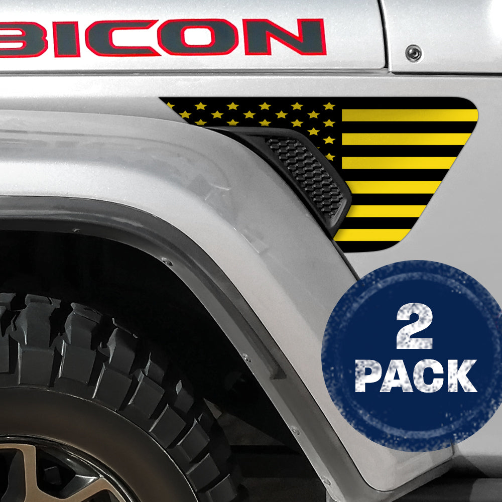 Black and Yellow Flag 2pc Vinyl Fender Decal