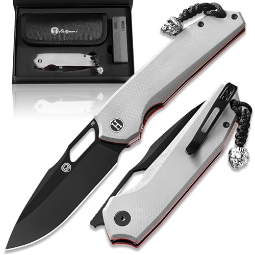 The Sentinel Folding Knife Giftset (black blade+dark grey/red liner G10 handle)