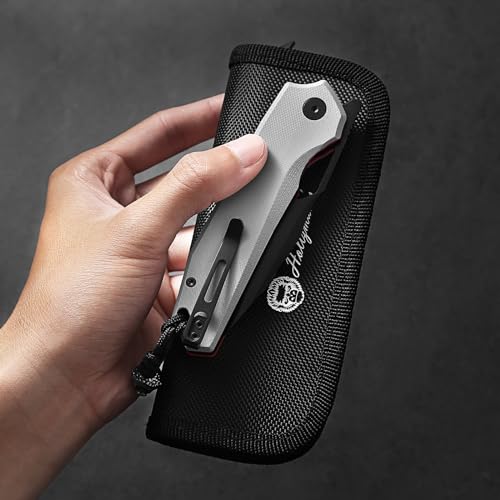 The Sentinel Folding Knife Giftset (black blade+dark grey/red liner G10 handle)
