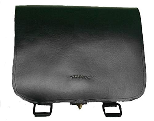 Civil War Reproduction .58 Caliber Black Leather Cartridge Box with Tins