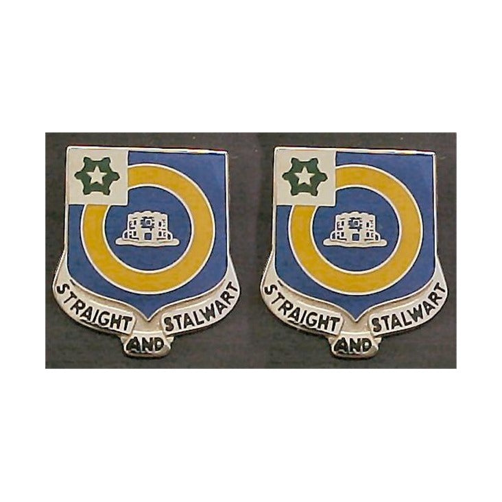 41st Infantry Regiment Distinctive Unit Insignia - Pair - Straight And Stalwart