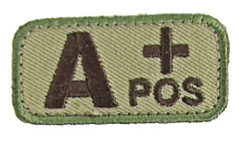 Blood Type Morale Patches with Hook Backing