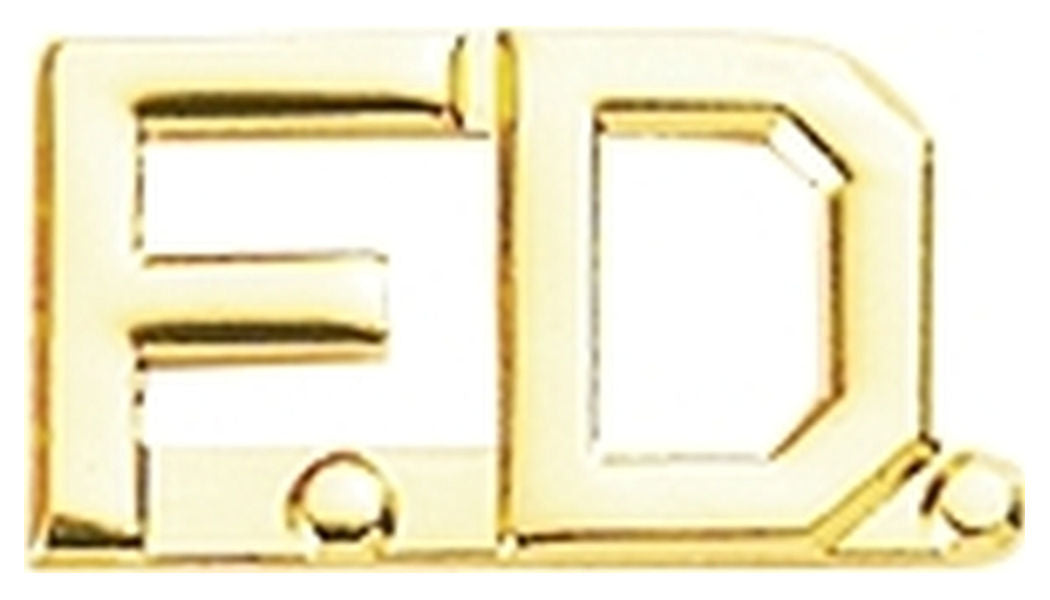 Fire Department FD Collar Letter Insignia - No Shine Metal Pin-On - PAIR - CLEARANCE!