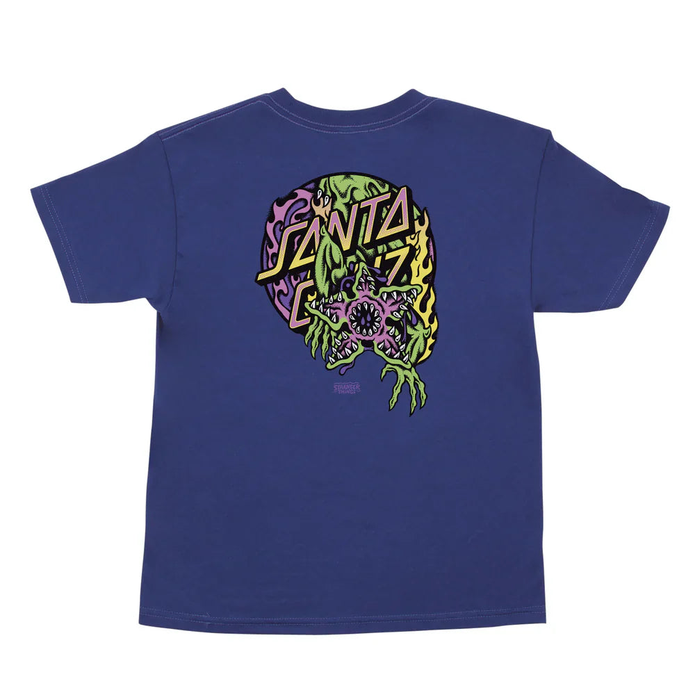 Santa Cruz x Stranger Things Demogorgon Dot Youth T-Shirt - Cobalt