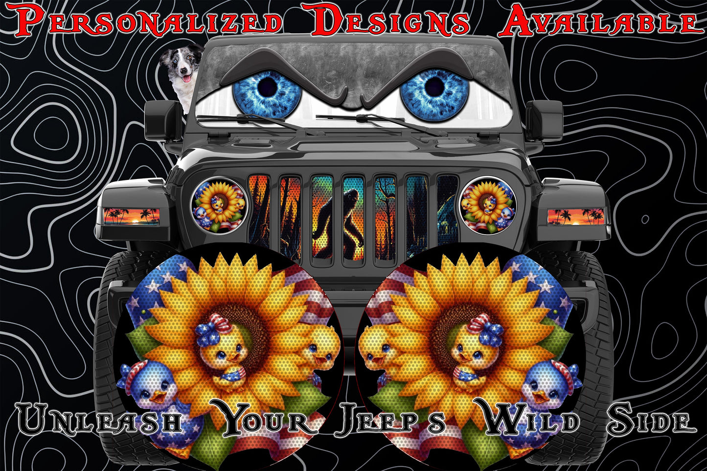 Sunflower Duck for a round headlight decal.