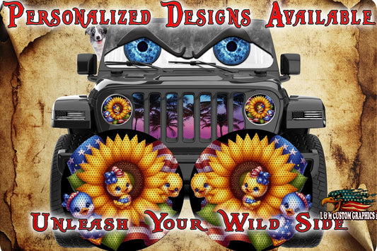 Sunflower Duck for a round headlight decal.