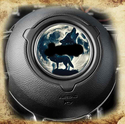 Steering wheel decal Wolf and blue moon 189