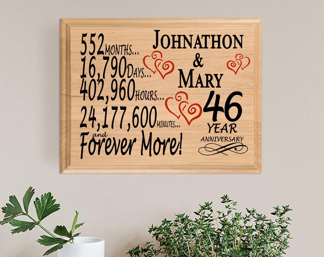 Personalized 46th Anniversary Gift – Custom Wood Keepsake for Husband, Wife, or Couple