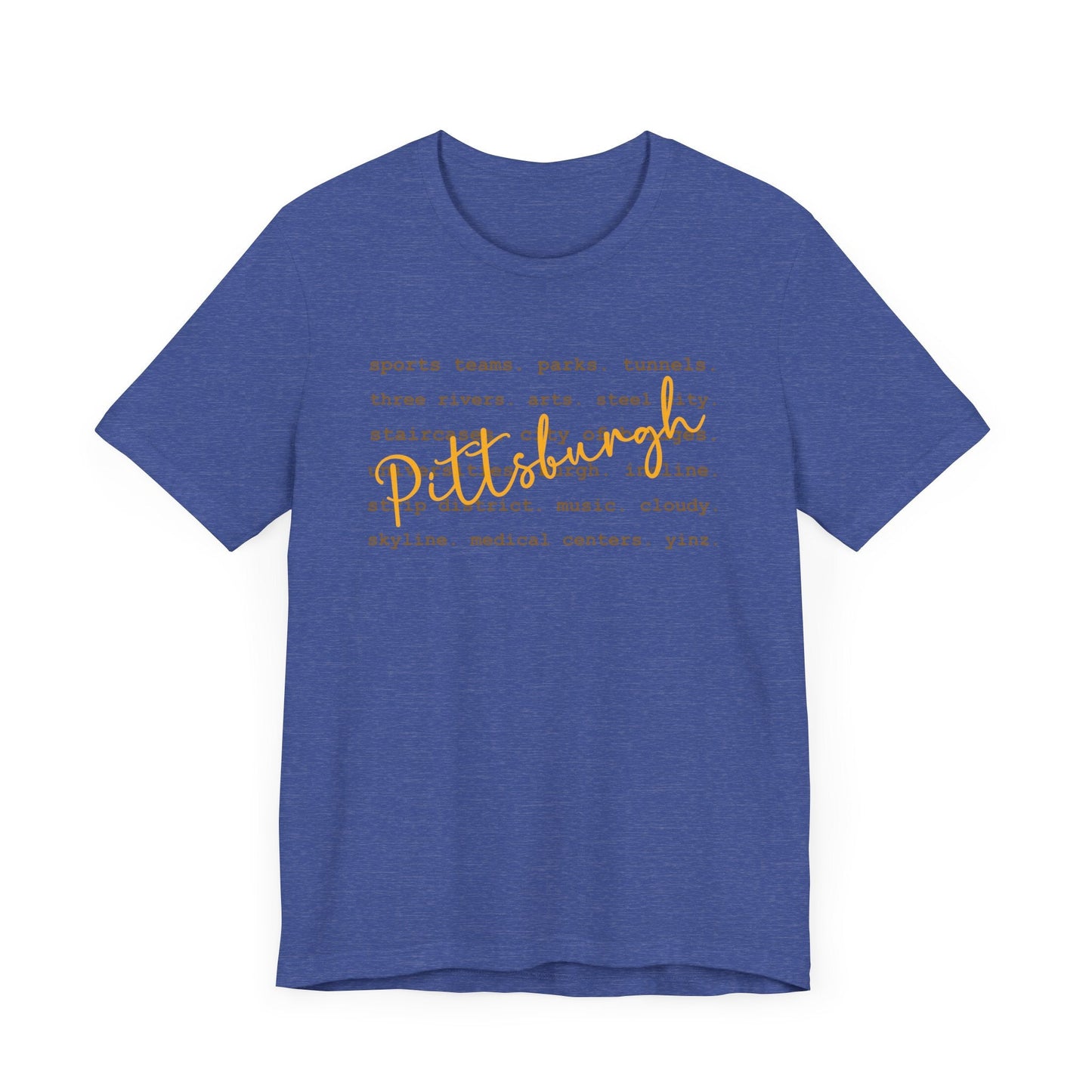 Pittsburgh Typography Word Art Short Sleeve Premium T-Shirt