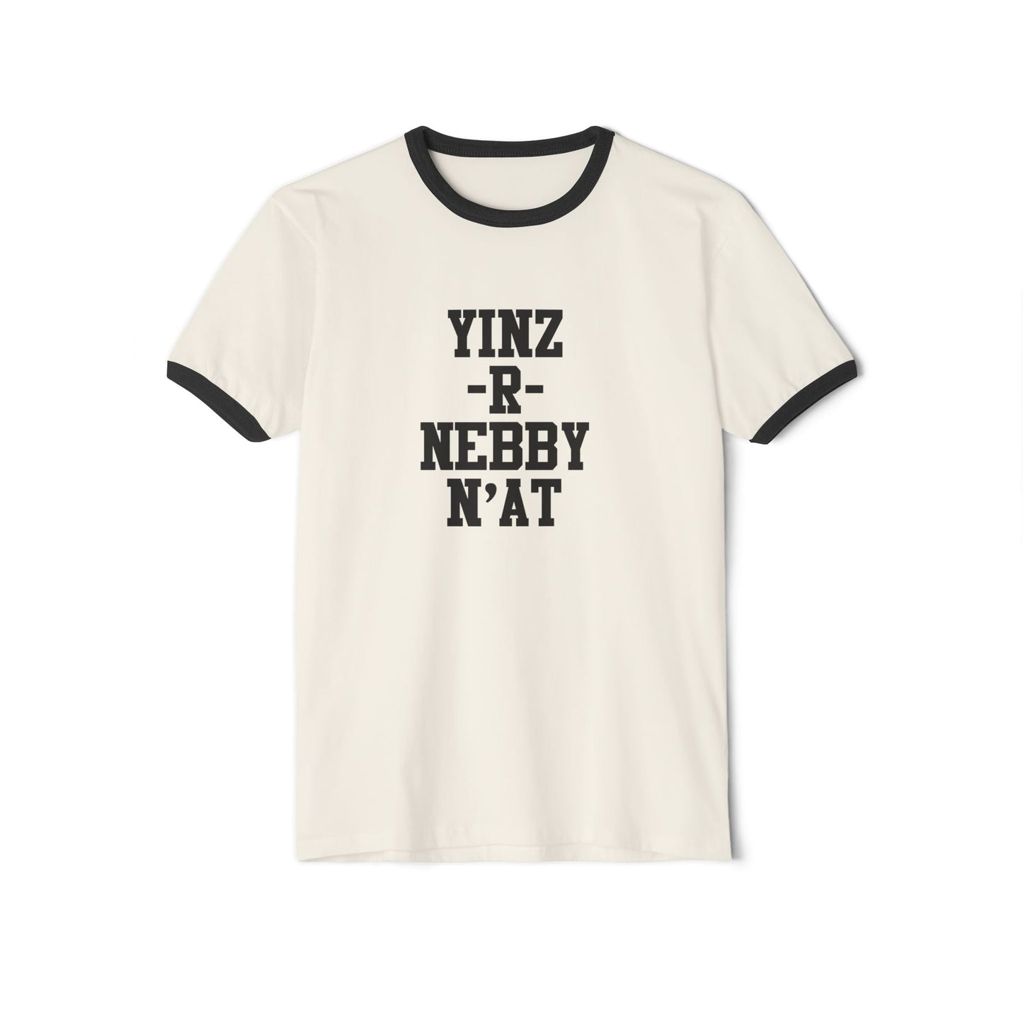 Pittsburgh Ringer T-Shirt - Yinz R Nebby, N'at Classic Fit Cotton Tee