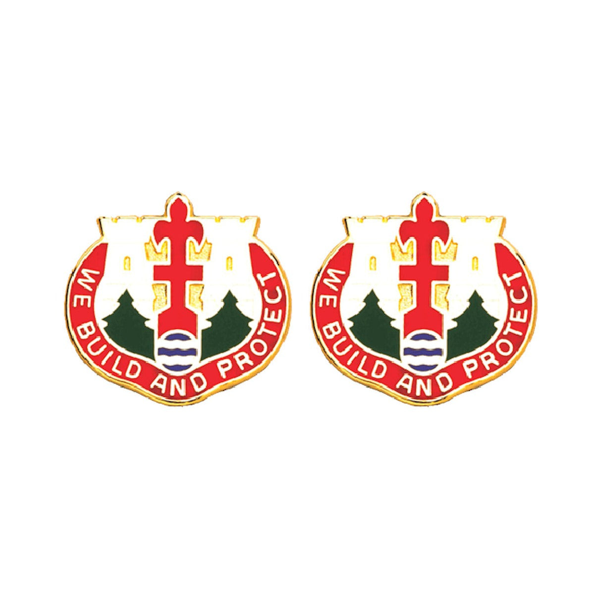 46th Engineering Group Michigan Distinctive Unit Insignia - Pair - We Build And Protect
