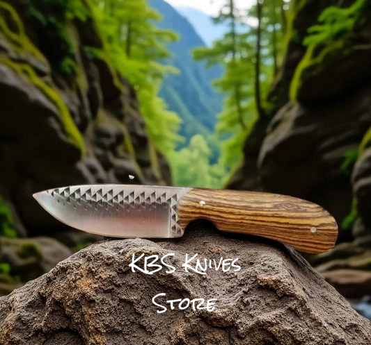Vintage Western Knife – Rasp Steel 8.25" Full Tang with Walnut Wood Handle & Leather Sheath