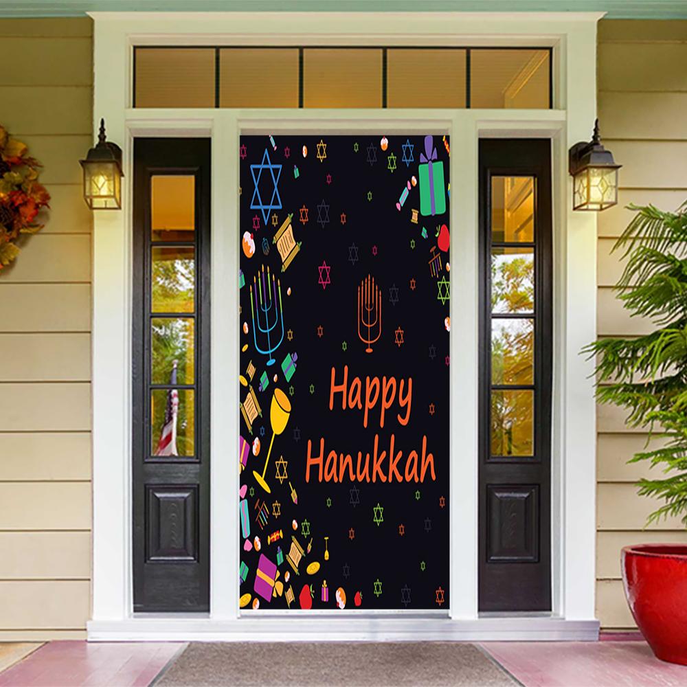Happy Hanukkah Black Background