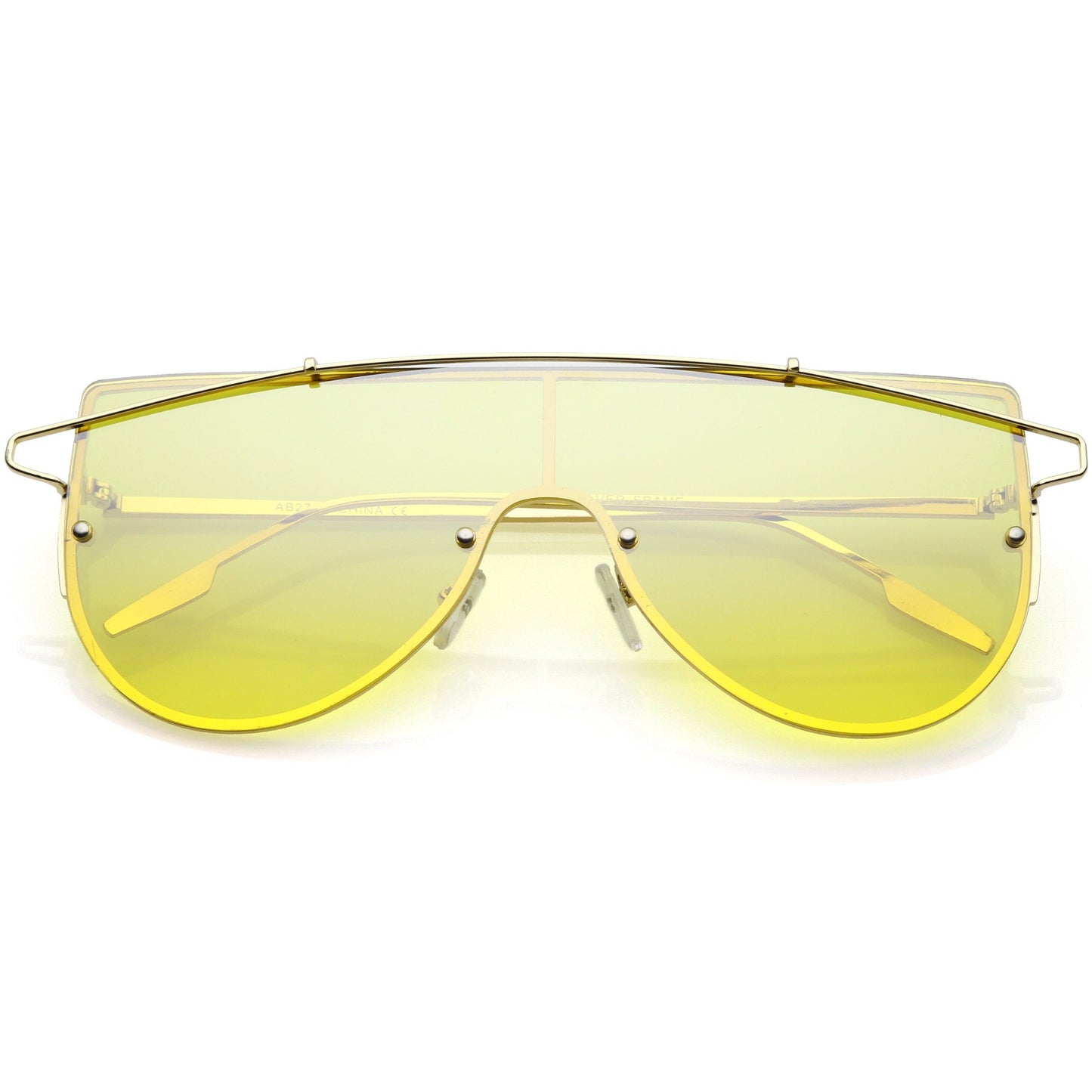 Retro Futuristic Shield Mono Lens Color Tone Sunglasses C484