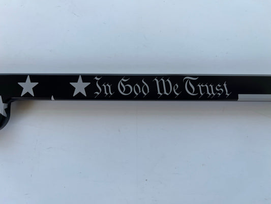 American Flag We The People In God We Trust Billet Aluminum License Plate Frame