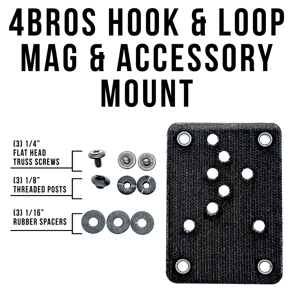 4BROS Hook & Loop Magazine & Accessory Mount for Backpacks & Sling Bags