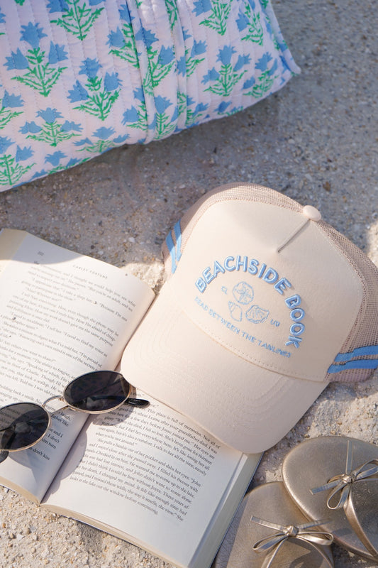 Beachside Book Club - Tan Canvas Trucker Hat