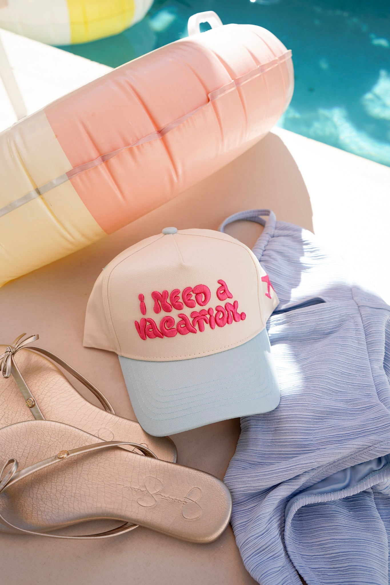 I Need a Vacation - Baby Blue Trucker Hat