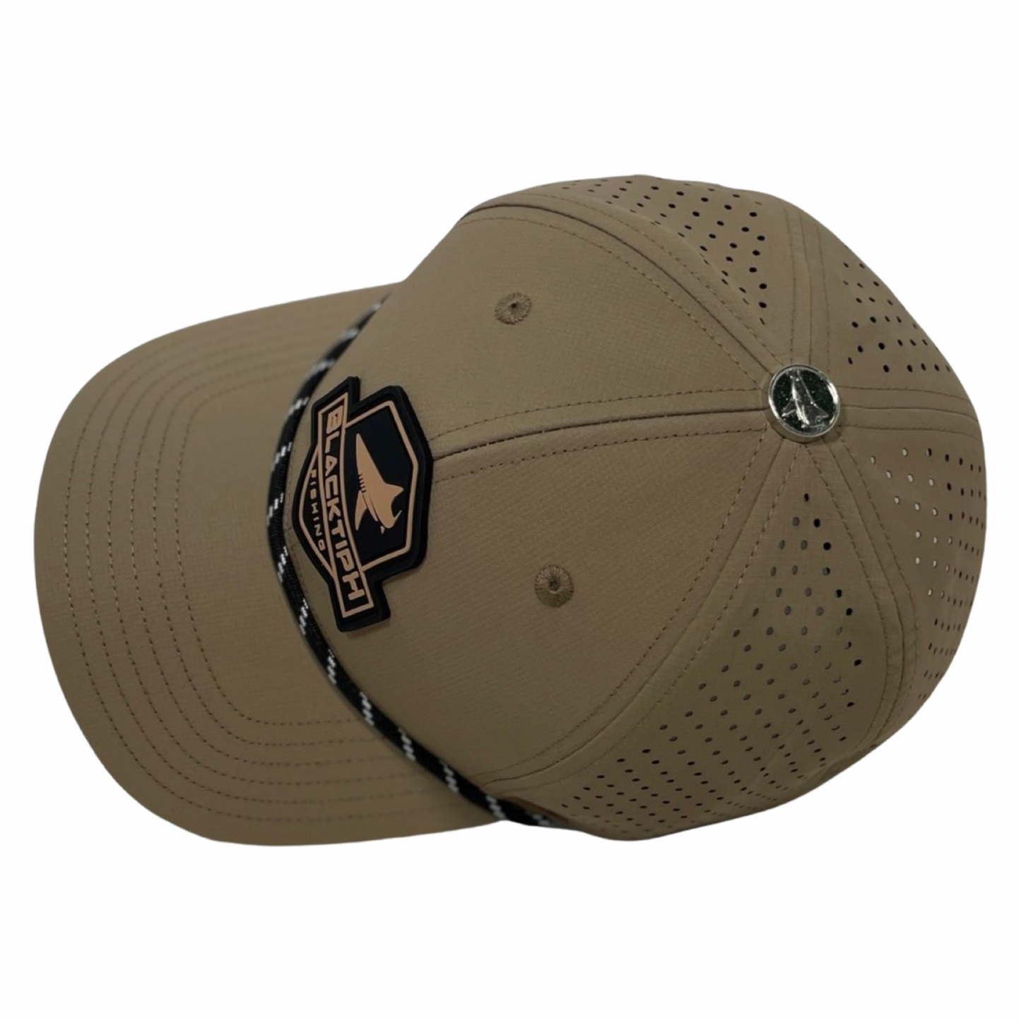 Khaki PVC Performance Snapback Hat