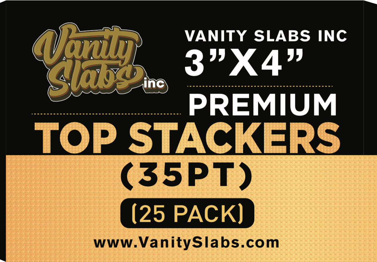 100 Vanity Slabs Premium Top Stackers w/ Film 35pt Card Loaders