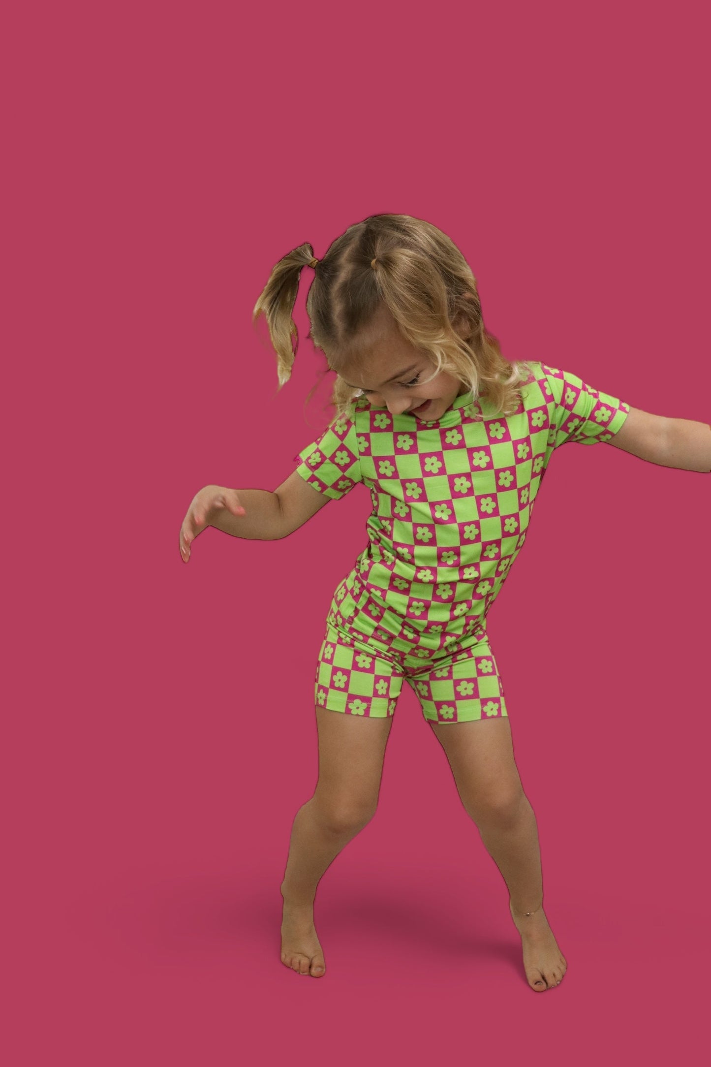 WILD DAISY CHECKERS DREAM SHORT SET