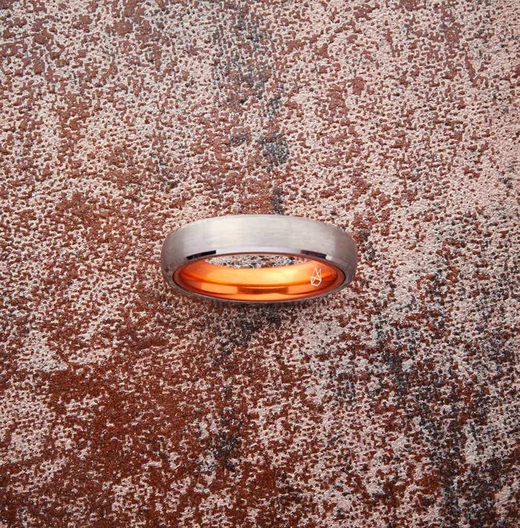 Tungsten Ring - Resilient Orange - 4MM
