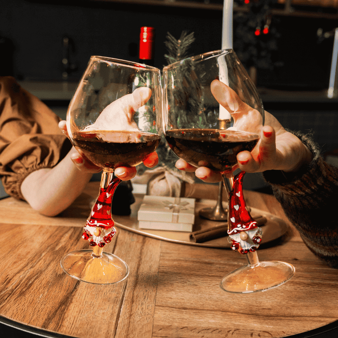 3D Stemmed Gnome Wine Glasses