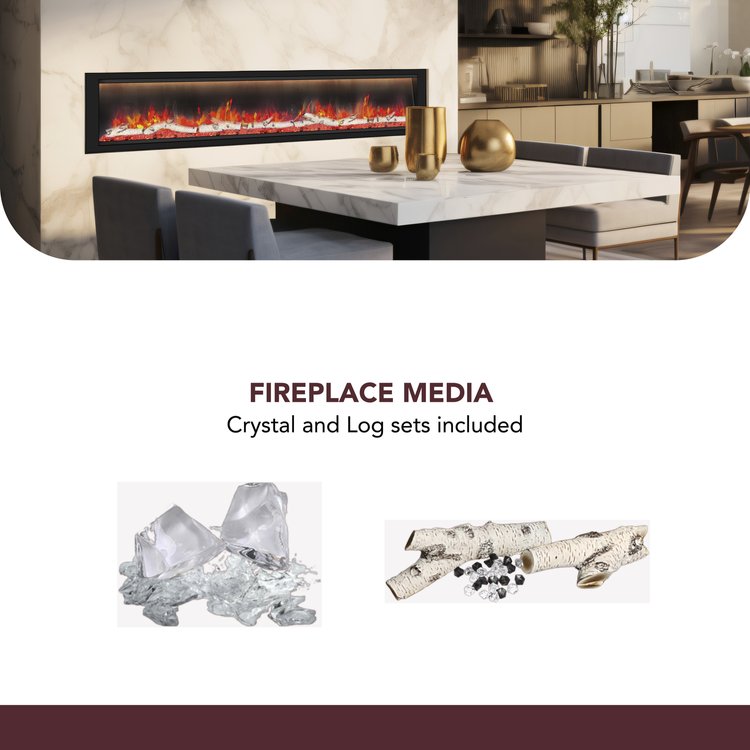 Dynasty Allegro 58-Inch to 82-Inch Flush Mount Smart Electric Fireplace