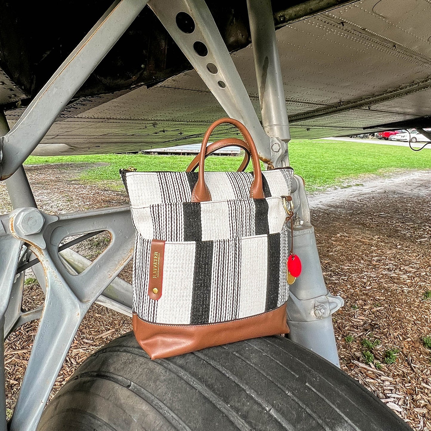 Otto | Black and White Woven + Brown Leather