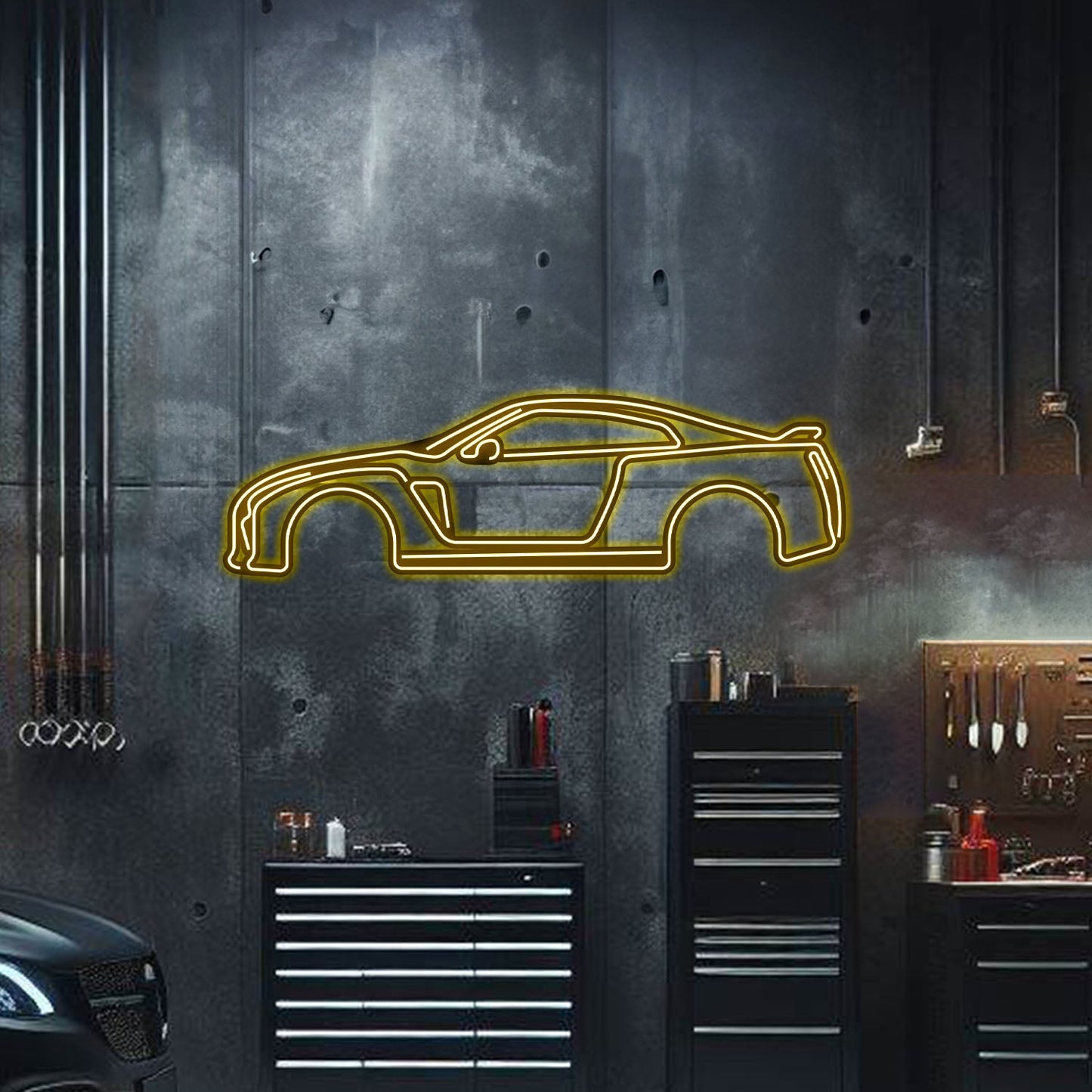 Skyline GT-R R35 Metal Neon Car Wall Art - MTN0037