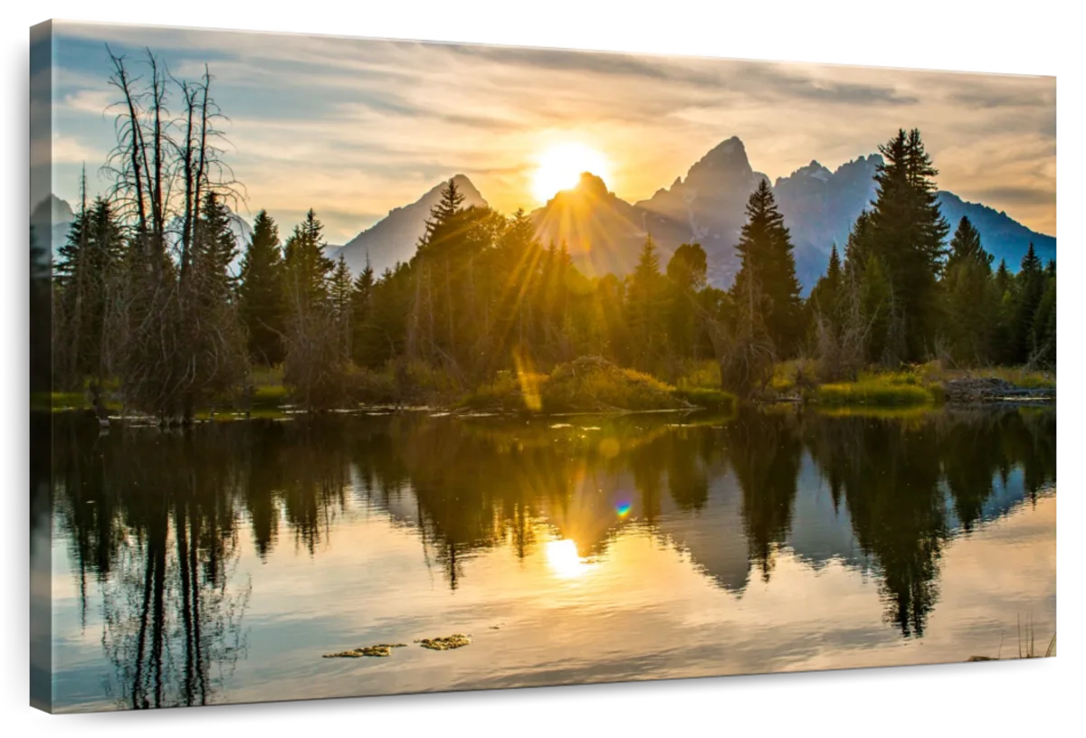 Grand Teton Dramatic Sunset Wall Art