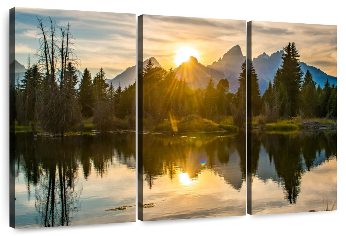 Grand Teton Dramatic Sunset Wall Art