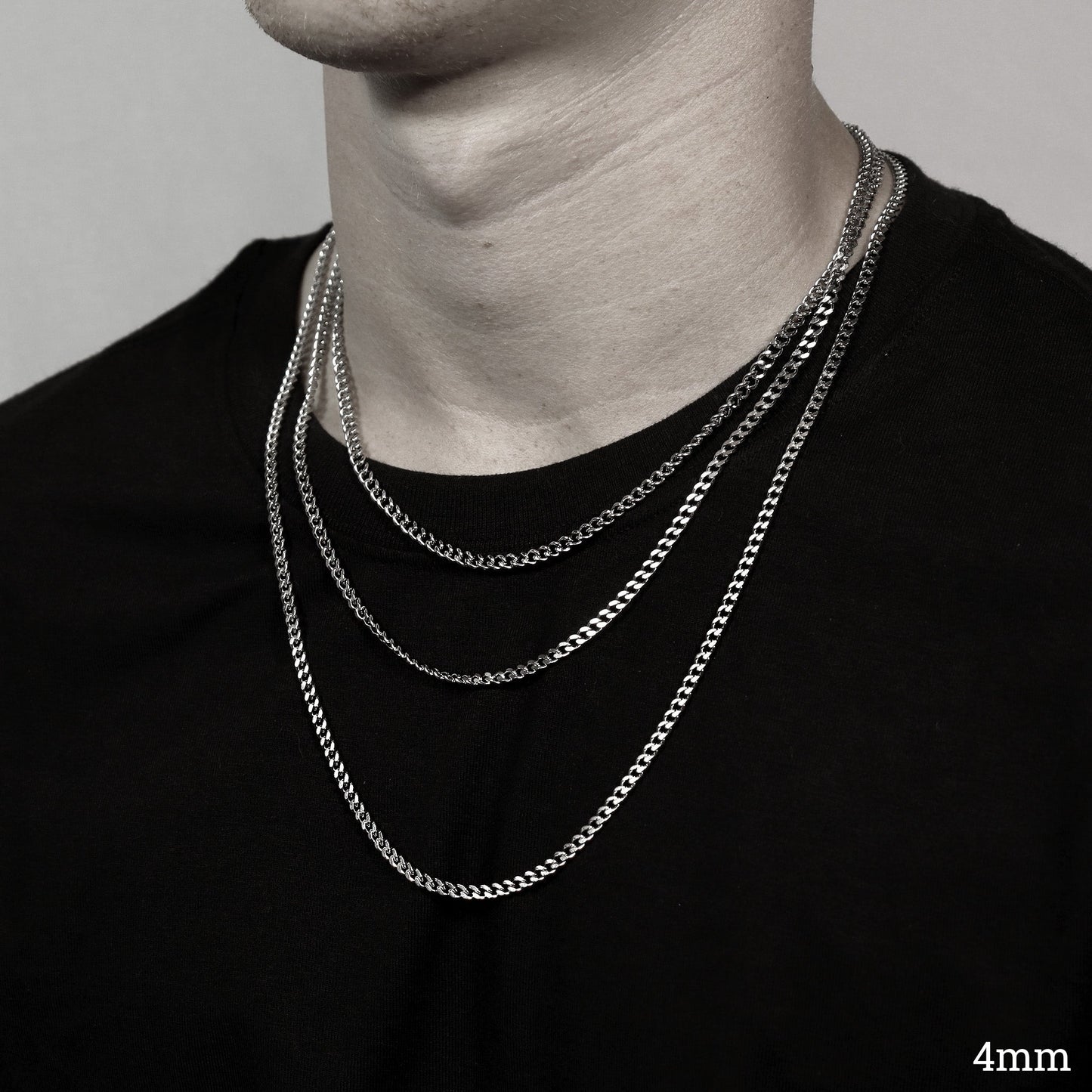 Stainless Steel Diamond Cut Curb Chain Necklace