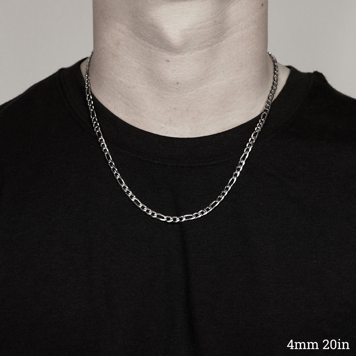 Stainless Steel Figaro Chain Necklace