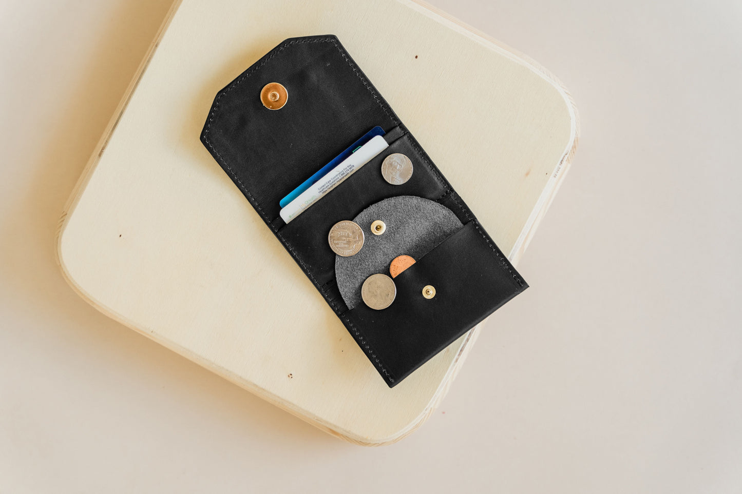 1973 Mini Wallet | Signature Black Leather