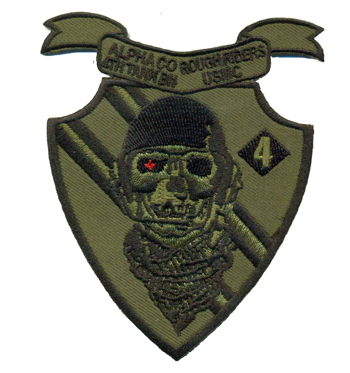 4th Tank Battalion USMC Patch Alpha Company Rough Riders - Subdued - Sew-On Patch