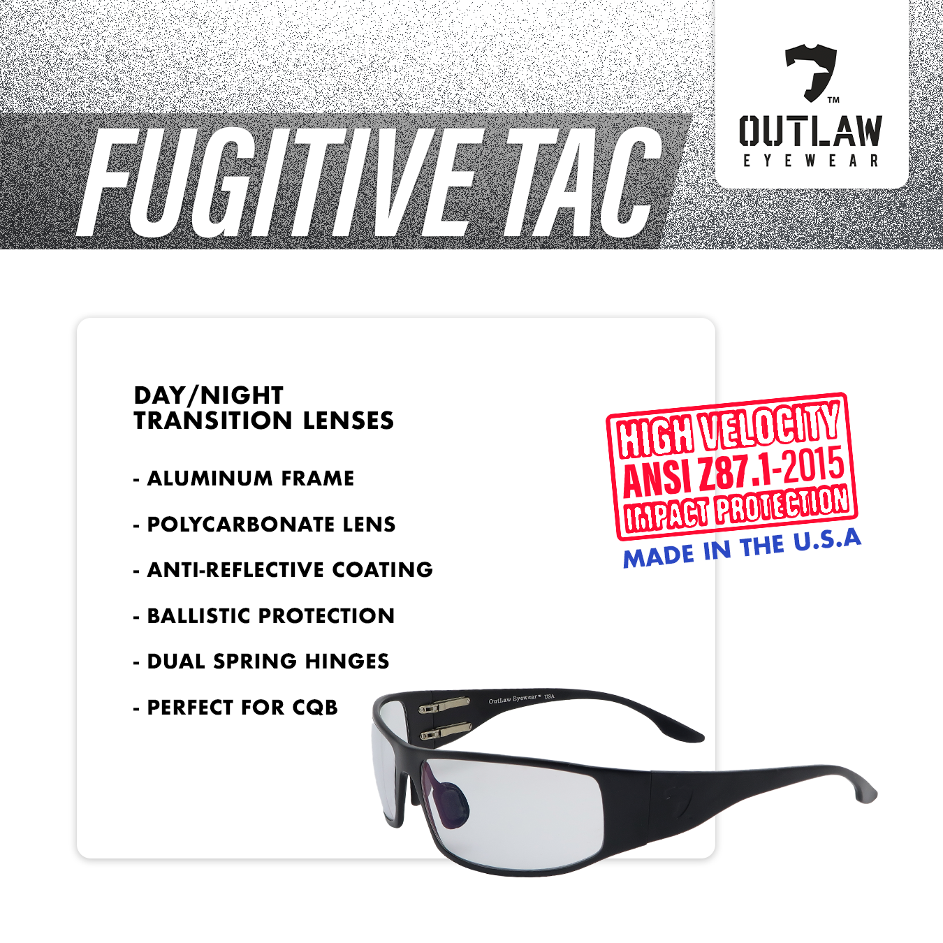 Fugitive TAC Black / Pathfinder 5.0 Transition - ANSI Z87.1-2015